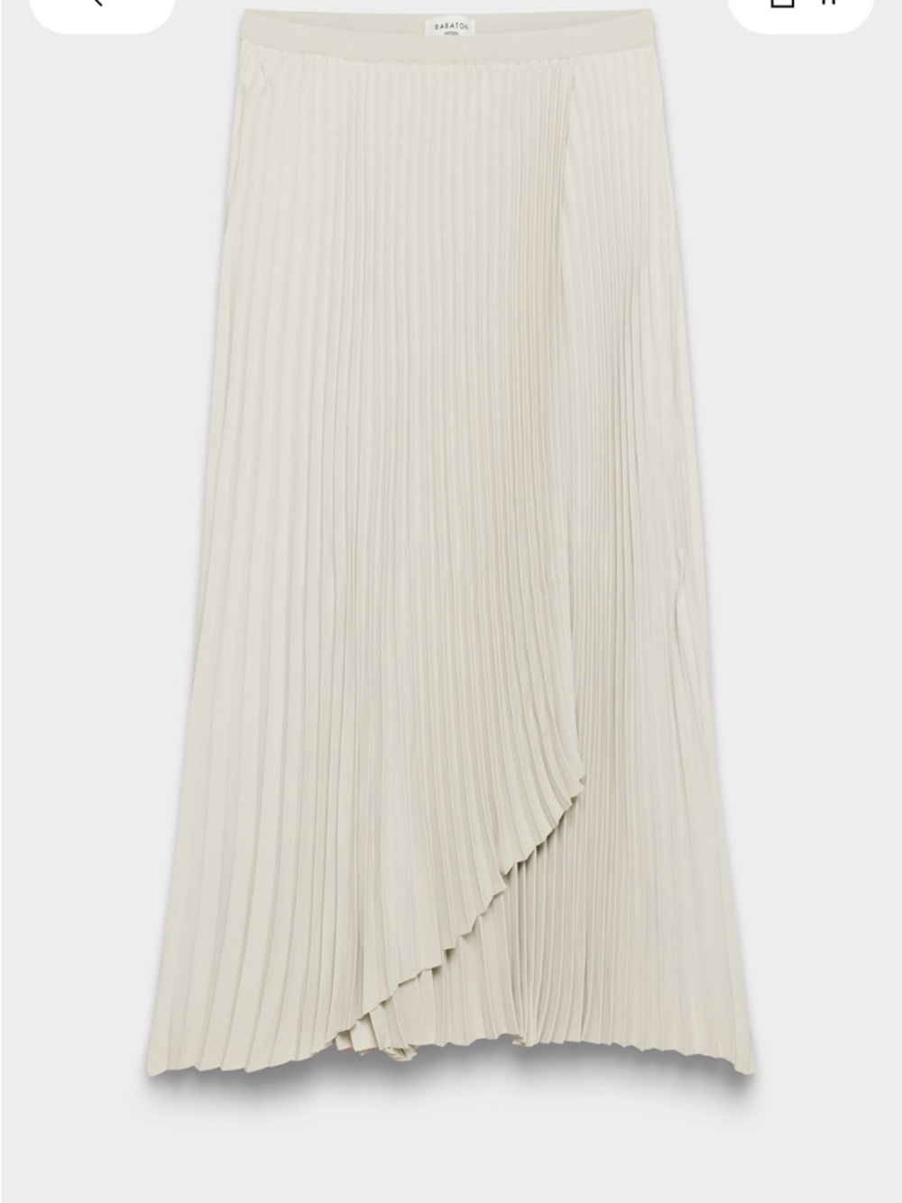 Babaton Pleated Midi Skirt in Light Cream